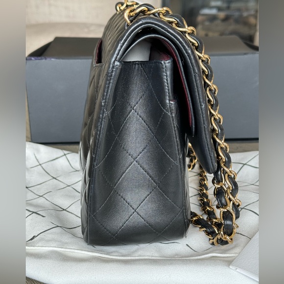 ‼️SOLD‼️ AUTHENTIC CHANEL Classic Jumbo Double Flap Bag, Lambskin, Blk, Gold H/W - Picture 7 of 16